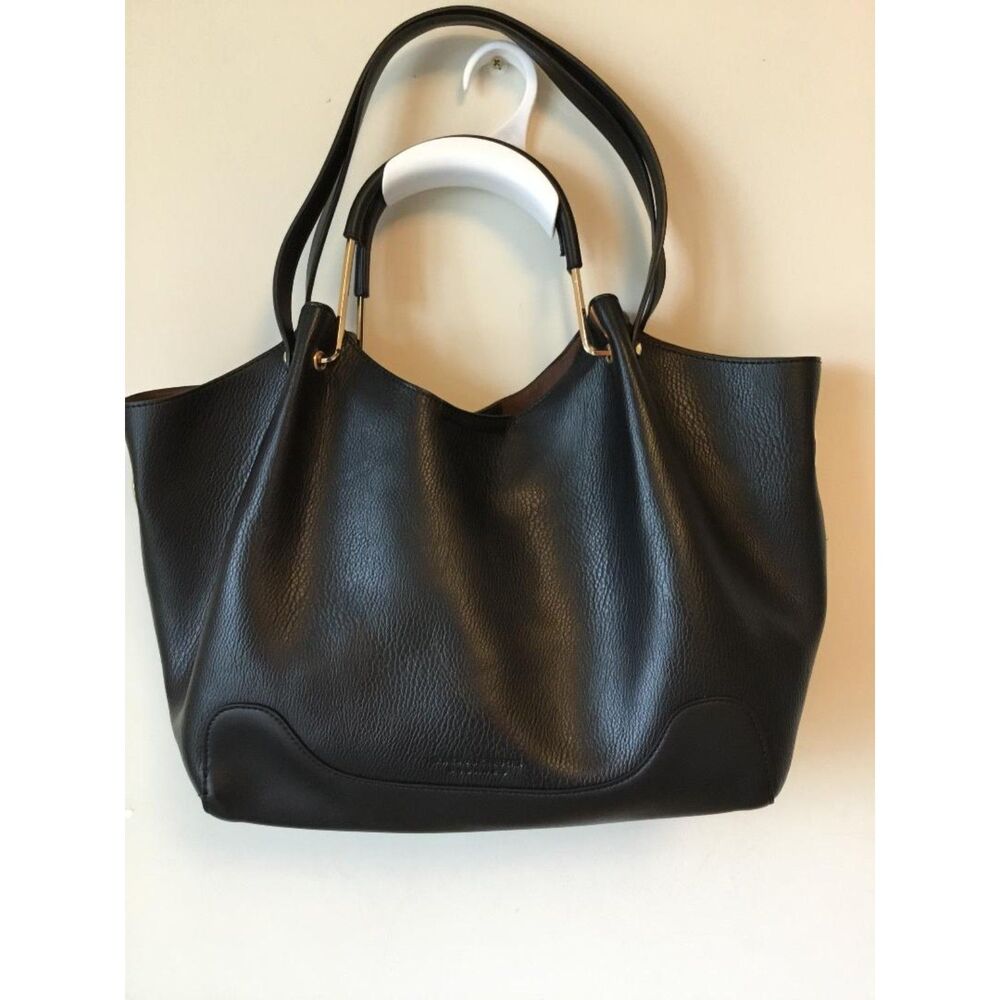 Sondra Roberts Squared Shoulder Bag with Inner Zipper Removable Pouch